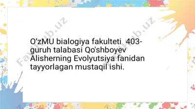 seleksiya va evalutsiya — PPTX