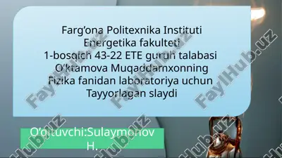 laboratoriya slaydi — PPTX