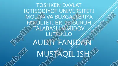 ichki audit va tashqi audit — PPTX