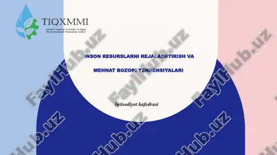 inson resurslarni rejalashtirish va mehnat bozori tendensiyalari — PPTX