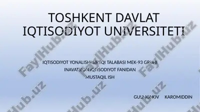 innovatsiya va innovatsion jarayonlar — PPTX