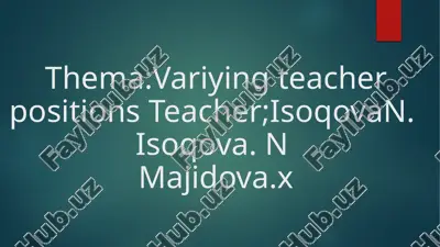 variying teacher positions — PPTX