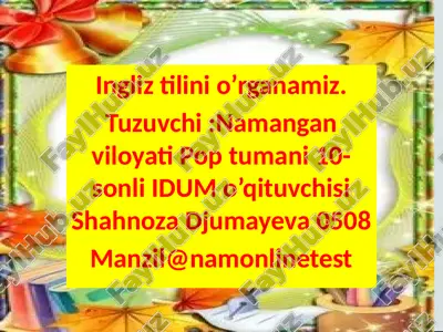 ingliz tilini o’rganamiz — PPTX