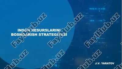 inson resurslarini boshqarish strategiyasi — PPTX