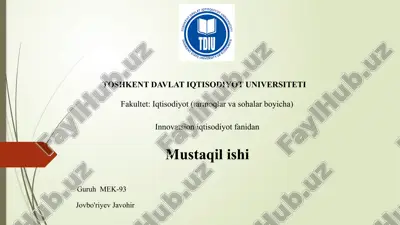 innovatsion loyihalar — PPTX