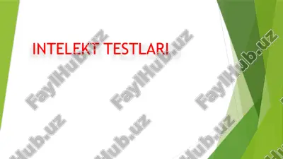 intellect testlari — PPTX