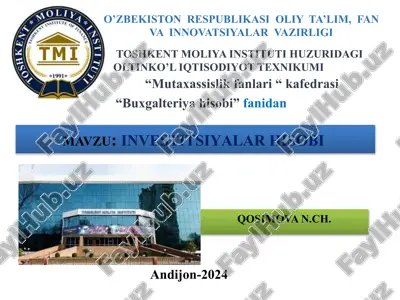 investitsiyalar hisobi — PPTX