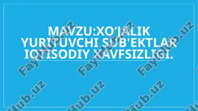 iqtisodiy xavfsizlik va korxona faoliyatining xavfsizligi — PPTX