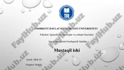 inson resurslari boshqarish — PPTX