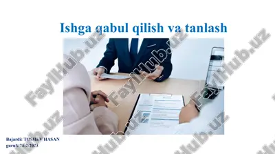 ishgaqabulqilish va tanlash — PPTX