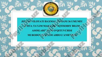 iqtisodiyot bilim asoslari — PPT