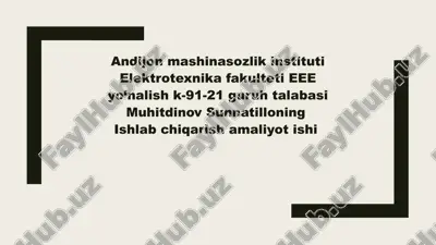 elektrotexnika fakulteti eee yo‘nalish talabasi — PPTX
