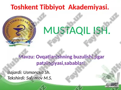 gastroenterologiya muammolari oshqozon-ichak sistemasining kasal­liklari — PPTX