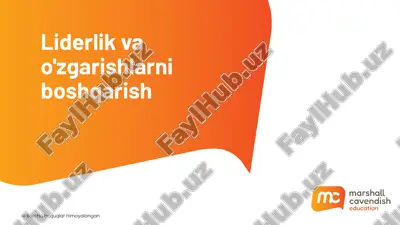 liderlik va o'zgarishlarni boshqarish — PPTX