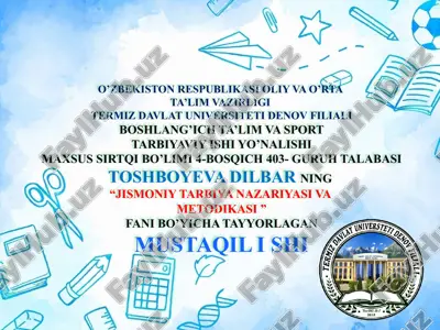 jismoniy tarbiya nazariyasi va metodikasi — PPTX