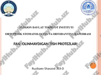 tish protezlari (olinmaydigan) — PPTX