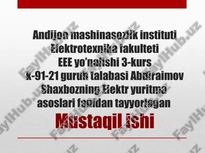 elektryuritma asoslari — PPTX