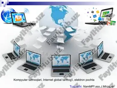 kompyuter tarmoqlari, internet global tarmoq'i, elektron pochta — PPT