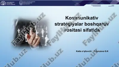 kommunikativ strategiyalar boshqaruv vositasi sifatida — PPTX