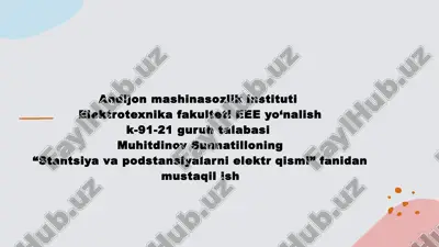 "kuchlanish transformatorlari" — PPTX
