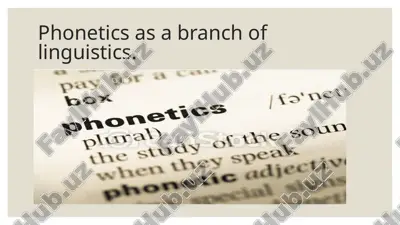 phonetics as a branch of linguistics — PPTX