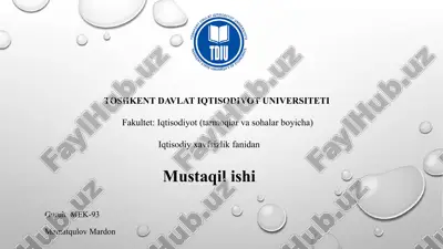 insontaraqqiyotini ta'minlash va ijtimoiy xavfsizlik — PPTX