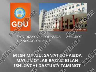 sanʼatsohasida maʼlumotlar bazasi bilan ishlovchi dasturiy taminot — PPTX