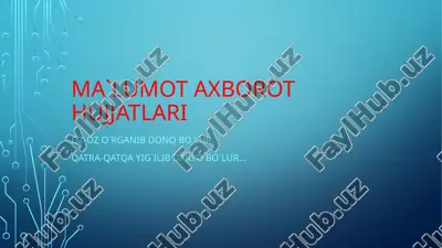 ma'lumot axborot hujjatlari — PPTX