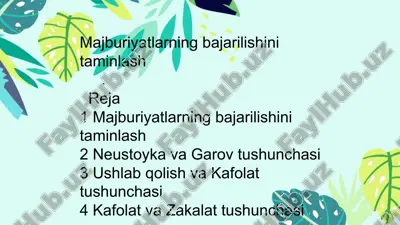 majburiyatlarning bajarilishini taminlash — PPTX