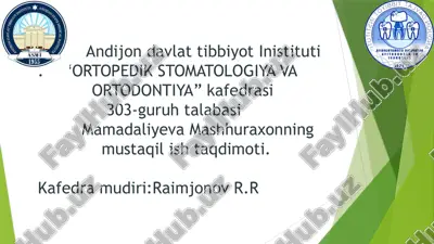 ortopedik stomatologiya va ortodontiya — PPTX