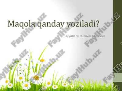 maqola yozish bosqichlari — PPTX