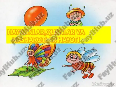 hayvonlar, qushlar va hasharotlar hayoti — PPTX