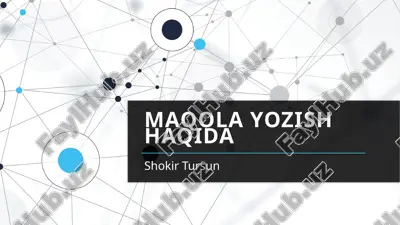 maqola yozish haqida — PPTX