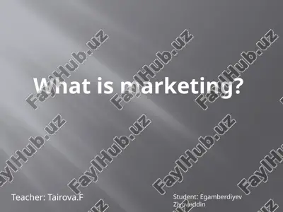 marketing haqida ma'lumot — PPTX