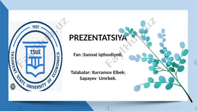 yengil sanoat haqida prezentatsiya — PPTX
