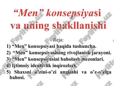 "self-concept (men konsepsiyasi)" — PPTX
