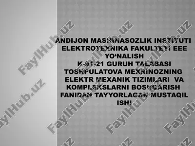 tiristorli kuchlanish rostlagichi: ish prinsipi — PPTX