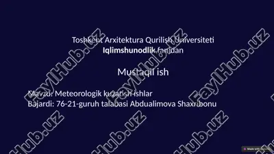 meteorologik kuzatish ishlari — PPTX