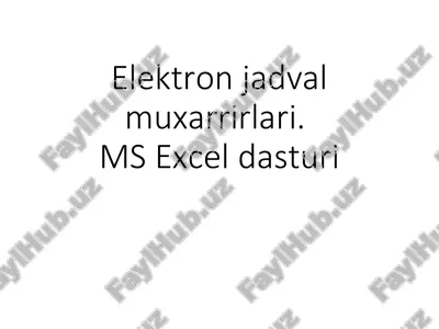 microsoft excel dasturi — PPT
