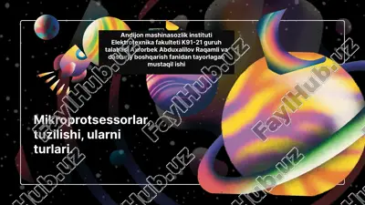 mikroprotsessorlar — PPTX