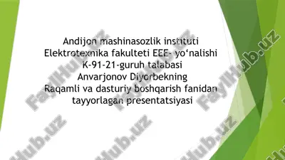 mikroprotsessorli tizimlar — PPTX