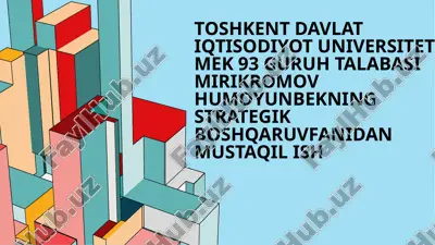 raqobatchilarning strategiyasi — PPTX