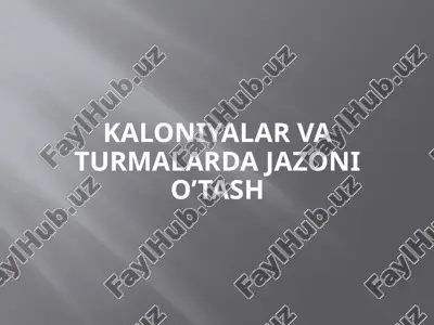 kaloniyalar va turmalar — PPTX