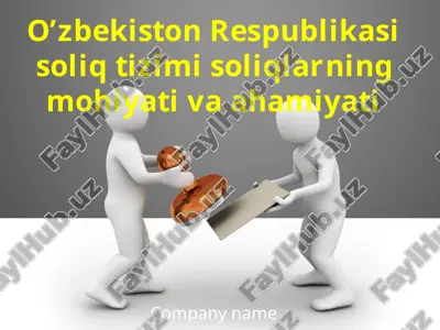 o‘zbekiston respublikasi soliq tizimi — PPTX