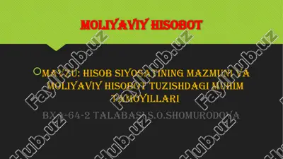 moliyaviy hisobot — PPTX