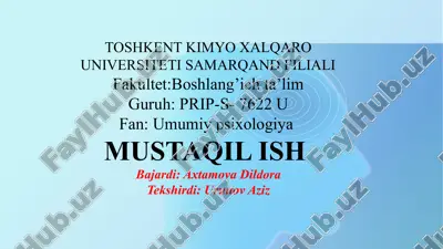 umumiy psixologiya — PPTX