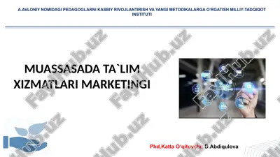 muassasada ta'lim xizmatlari marketingi — PPTX