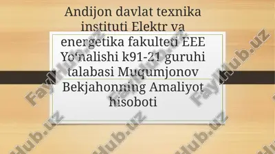 amaliyot hisoboti — PPTX