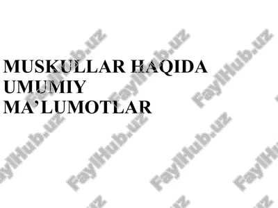 muskullar haqida umumiy ma’lumotlar — PPT
