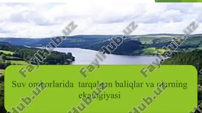 suvomborlaridatarqalganbaliqlar va ularning ekalogiyasi — PPTX